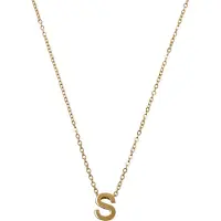 Timi Of Sweden Viola Letter Necklace Stainless Steel Gold S