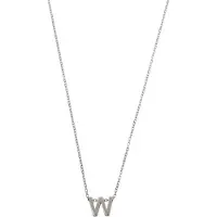 Timi Of Sweden Viola Letter Necklace Stainless Steel Silver W