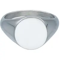 Wildcat Hopeanvärinen kaiverrettava pyöreä kantasormus - Hopeinen metalli, 21,0 mm