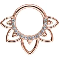 Wildcat Oriental Crystal Septum -lävistysrengas - Ruusukultainen metalli