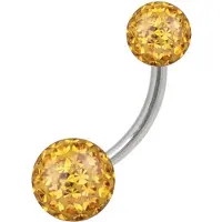 Wildcat Sealed Multi Jewelled Bananabell - 6,0 mm, Rumena, 6,0 mm/8,0 mm