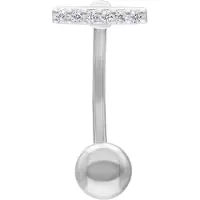 Wildcat Crystal Bar Micro Bananabell - lävistyskoru - 1,6 mm, 12,0 mm, Hopeinen metalli