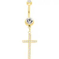 Wildcat Dangling Cross Bananabell - Lävistyskoru - 10,0 mm, Kultainen metalli