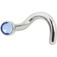 Wildcat Jewelled Nosestud - nenäkoru kristallikivellä - 1,0 mm, Safiirin sininen