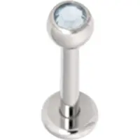 Wildcat Basic Jewelled Labret -lävistyskoru - 7,0 mm, Vaaleansininen, 4,0 mm