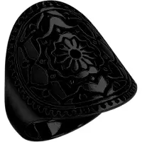 Wildcat Mandala Ring - Črna, 21,0 mm