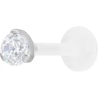 Wildcat Single Crystal Screwing Labret - Hopeinen metalli, 3,0 mm