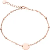 Wildcat Engravable basic bracelet with beads - kaiverrettava rannekoru - Ruusukultainen metalli