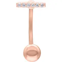 Wildcat Crystal Bar Micro Bananabell - lävistyskoru - 1,6 mm, 10,0 mm, Ruusukultainen metalli