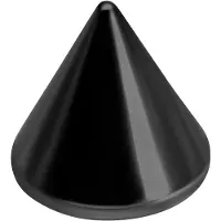 Wildcat Cone - musta kartio-koristeosa (titaania) - 5,0 mm/6,0 mm, 1,2 mm, Musta metalli