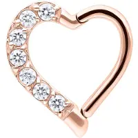 Wildcat Crystal Heart Ring - Rožnato Zlata, 10,0 mm, Desna