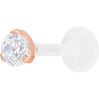Wildcat Single Crystal Screwing Labret - Ruusukultainen metalli, 3,0 mm