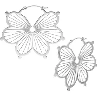 Wildcat Flower Hoops - korvarenkaat (pari) - Hopeinen metalli