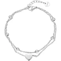 Wildcat Little Heart Bracelet Double Row - rannekoru - Hopeinen metalli