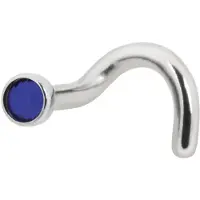Wildcat Jewelled Nosestud - nenäkoru kristallikivellä - 1,2 mm, Koboltin sininen