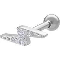 Wildcat Crystal Flashlight Earbarbell - Hopeinen metalli