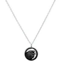 Wildcat Raven Necklace - kaulakoru pyöreällä riipuksella - Hopeinen metalli