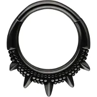 Wildcat Oriental Spiked Clicker - Lävistysrengas - Musta metalli