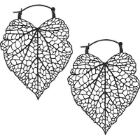 Wildcat Lovely Leaf Hoops - korvarenkaat - Musta metalli