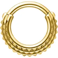 Wildcat Triple Spike Hinged Septum Clicker - Lävistysrengas - Kultainen metalli