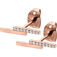 Wildcat Double Beam Crystal - nappikorvakorut - Ruusukultainen metalli