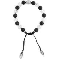 Wildcat Rock Beatz - 160 mm, Perles onyx et cristal blanc