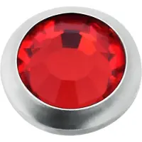 Wildcat Skindiverin kristallinen koristeosa ulkokierteellä - Punainen, 4,0 mm, 0,8 mm, Hopeinen metalli