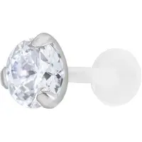 Wildcat Single Crystal Screwing Labret - Hopeinen metalli, 5,0 mm