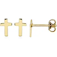 Lykken Crosses kultaiset ristikorvakorut 7.5mm