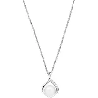 Lykken Pearls hopeinen helmikaulakoru zirkonia 45 cm