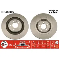 TRW Jarrulevy (1kpl) DF4860S