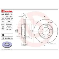 Brembo Jarrulevy 9954511 edessä, tuuletettu, erittäin hiilihappoinen, 1 Kappale