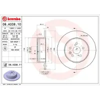 Brembo Jarrulevy 08A33811 takana, täysi, 1 Kappale