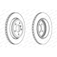 FERODO Jarrulevyt DDF1280C takana, tuuletettu, 2 Kappale