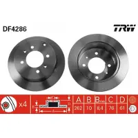 TRW Jarrulevy DF4286 takana, täysi, 1 Kappale