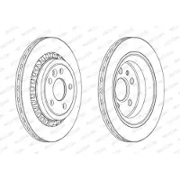 FERODO Jarrulevyt DDF1802C takana, tuuletettu, 2 Kappale
