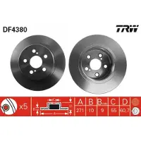 TRW Jarrulevy LUC DF4380 takana, täysi, 1 Kappale