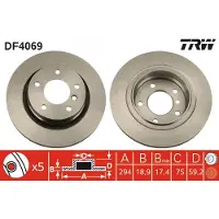 TRW Jarrulevy (1kpl) DF4069