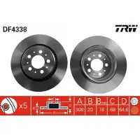 TRW Jarrulevy (1kpl) DF4338