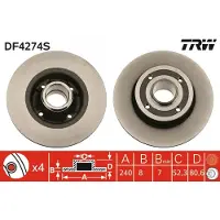 TRW Jarrulevy (1kpl) DF4274S