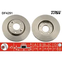 TRW Jarrulevy (1kpl) DF4291