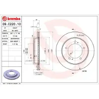 Brembo Jarrulevy 09C22010 edessä, tuuletettu, 1 Kappale