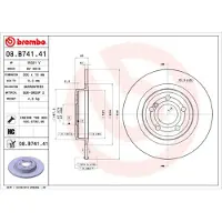 Brembo Jarrulevy 08B74141 takana, täysi, erittäin hiilihappoinen, 1 Kappale