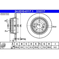 Ate Jarrulevy Power Disc 24.0310-0117.1, 1 Kappale