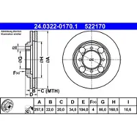 Ate Jarrulevy Power Disc 24.0322-0170.1, 1 Kappale