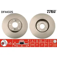 TRW Jarrulevy (1kpl) DF4432S