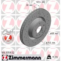 ZIMMERMANN Jarrulevy (1kpl) 100.3359.52