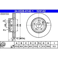 Ate Jarrulevy PowerDisc 24.0328-0142.1, 1 Kappale