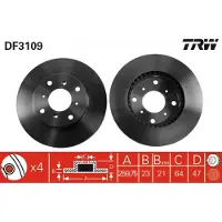 TRW Jarrulevy (1kpl) DF3109