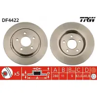TRW Jarrulevy (1kpl) DF4422